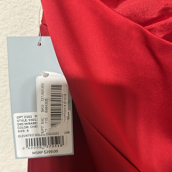 NWT Antonio Melani Mirabella Satin Rosette Applique V-Neck Dress - Picture 9 of 10